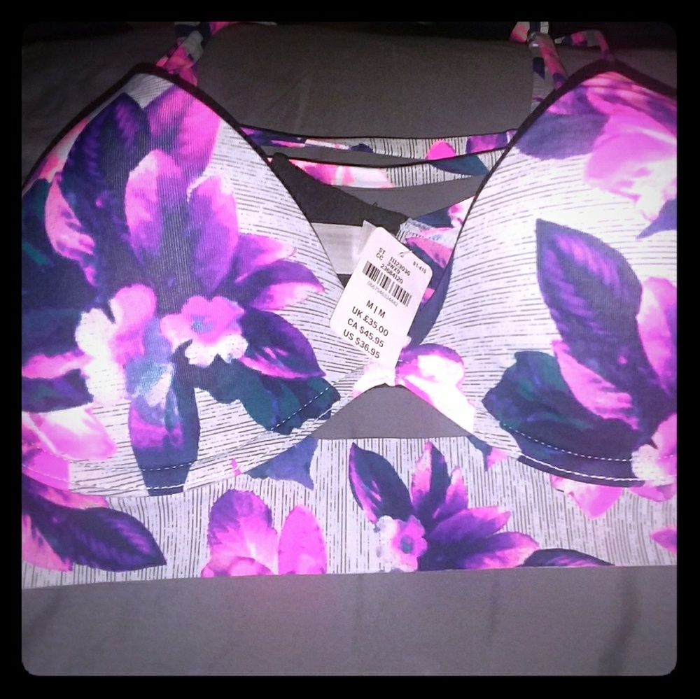 PINK Floral Print Wired Push Up Bralette Size M
